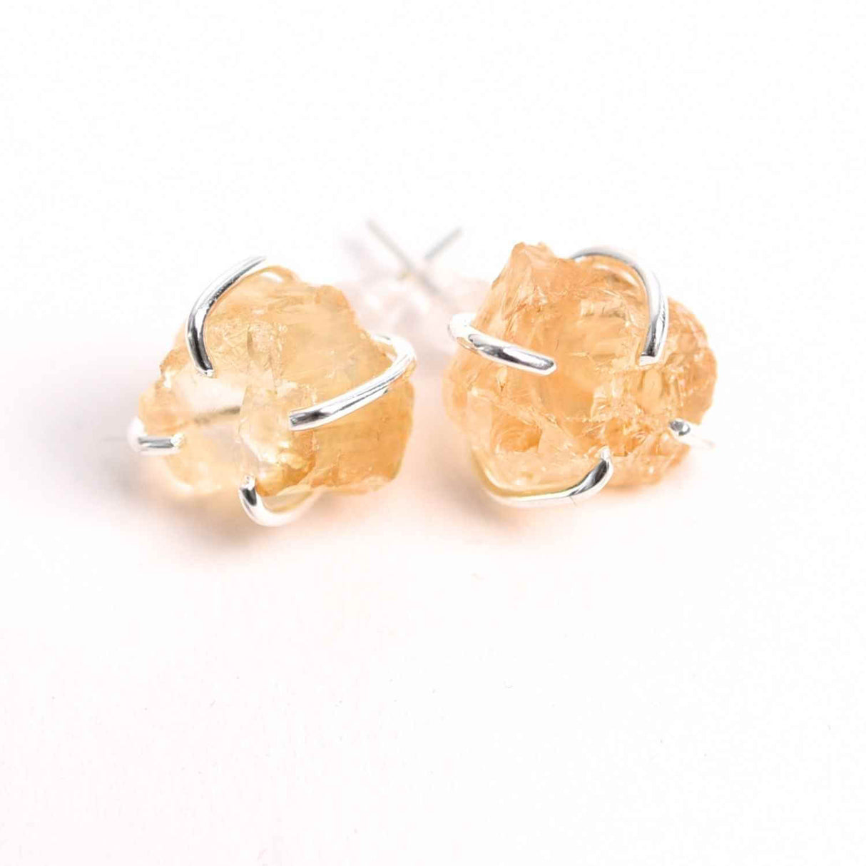 Cercei cu Citrin Brut – Energie Pozitiva si Abundenta