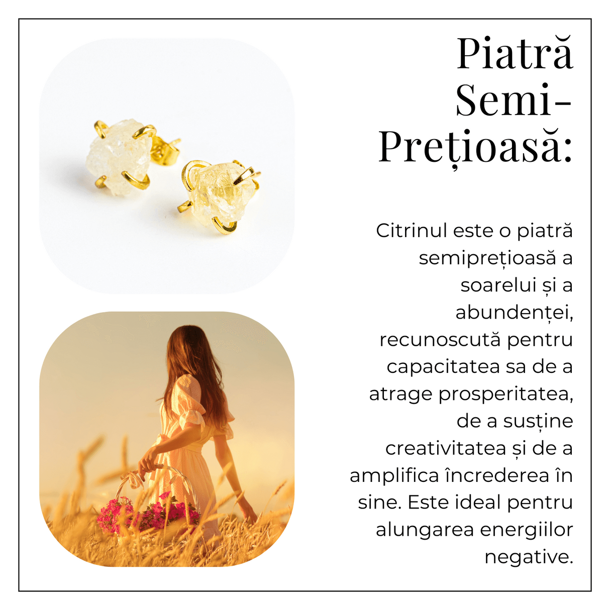 Cercei pentru Abundenta si Bucurie – Citrin Natural