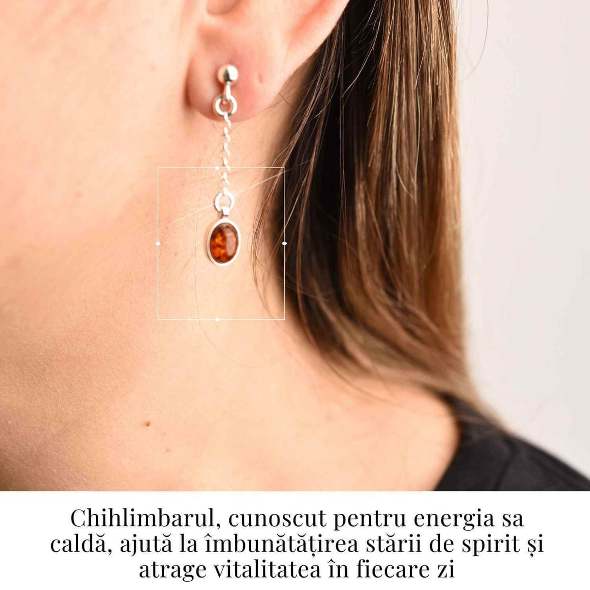 Cercei lungi din argint 925 cu chihlimbar natural – Energie si Rafinament