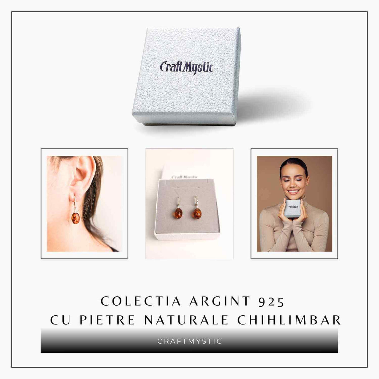 Cercei Ovali din argint 925 cu Chihlimbar Natural – Protectie si Eleganta