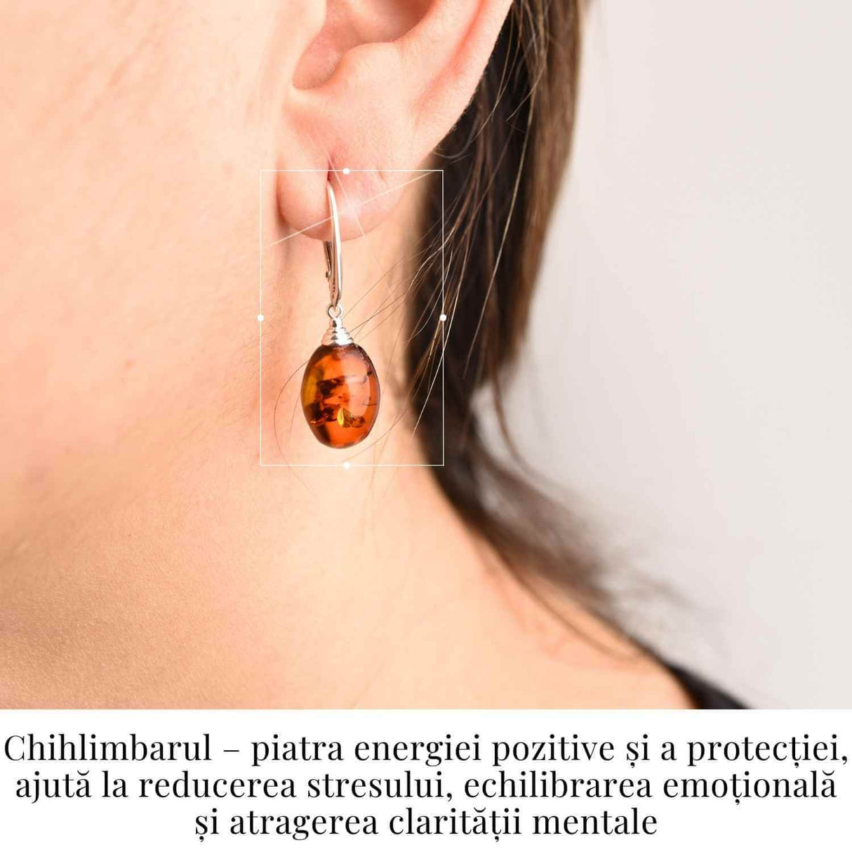 Cercei Ovali din argint 925 cu Chihlimbar Natural – Protectie si Eleganta