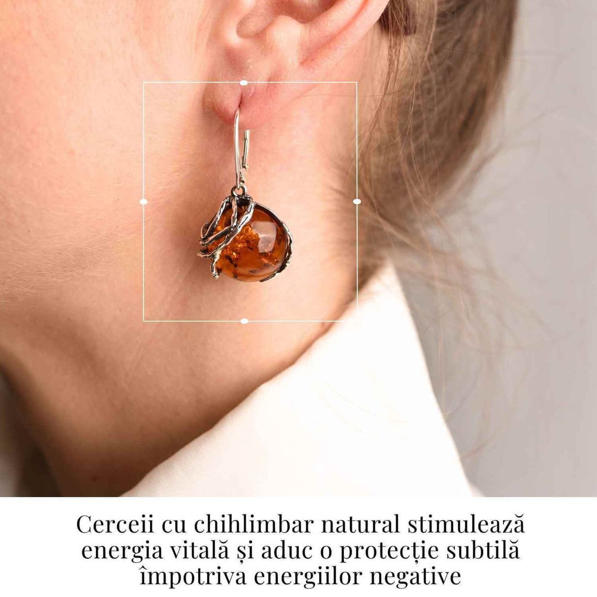 Cercei Argint 925 cu Chihlimbar - Eleganta si Protectie Naturala