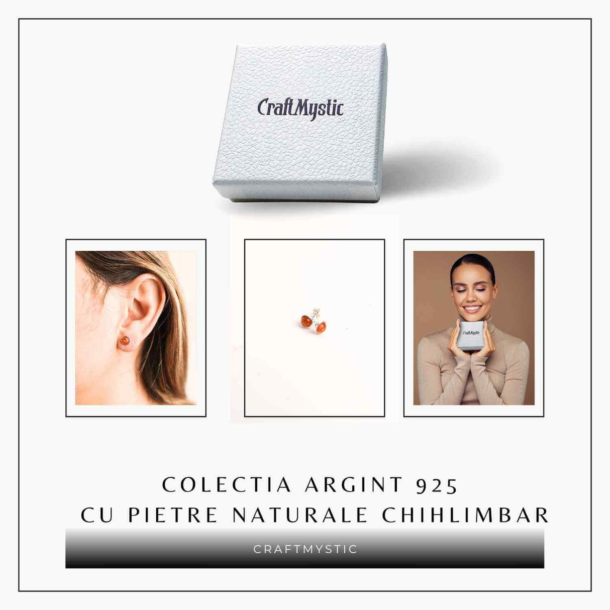Cercei rotunzi argint 925 cu Chihlimbar Natural – Energie Pozitiva si Eleganta