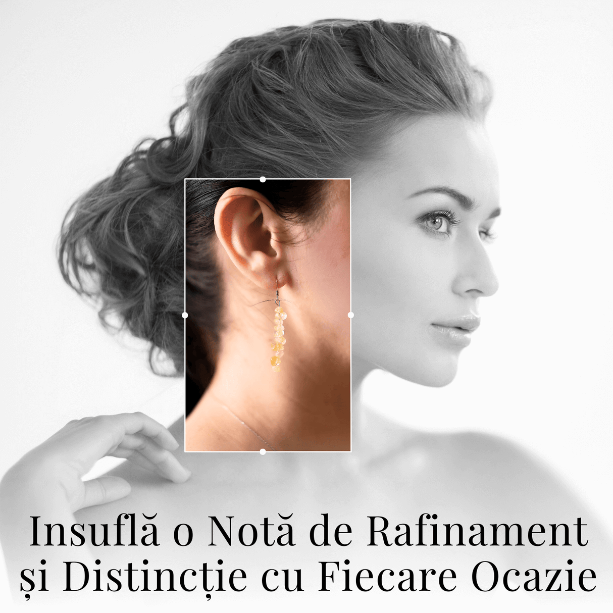 Cercei Lungi cu Pietre Semipretioase de Citrin Natural si Elemente din Alama, Bijuterii Aurii pentru Femei