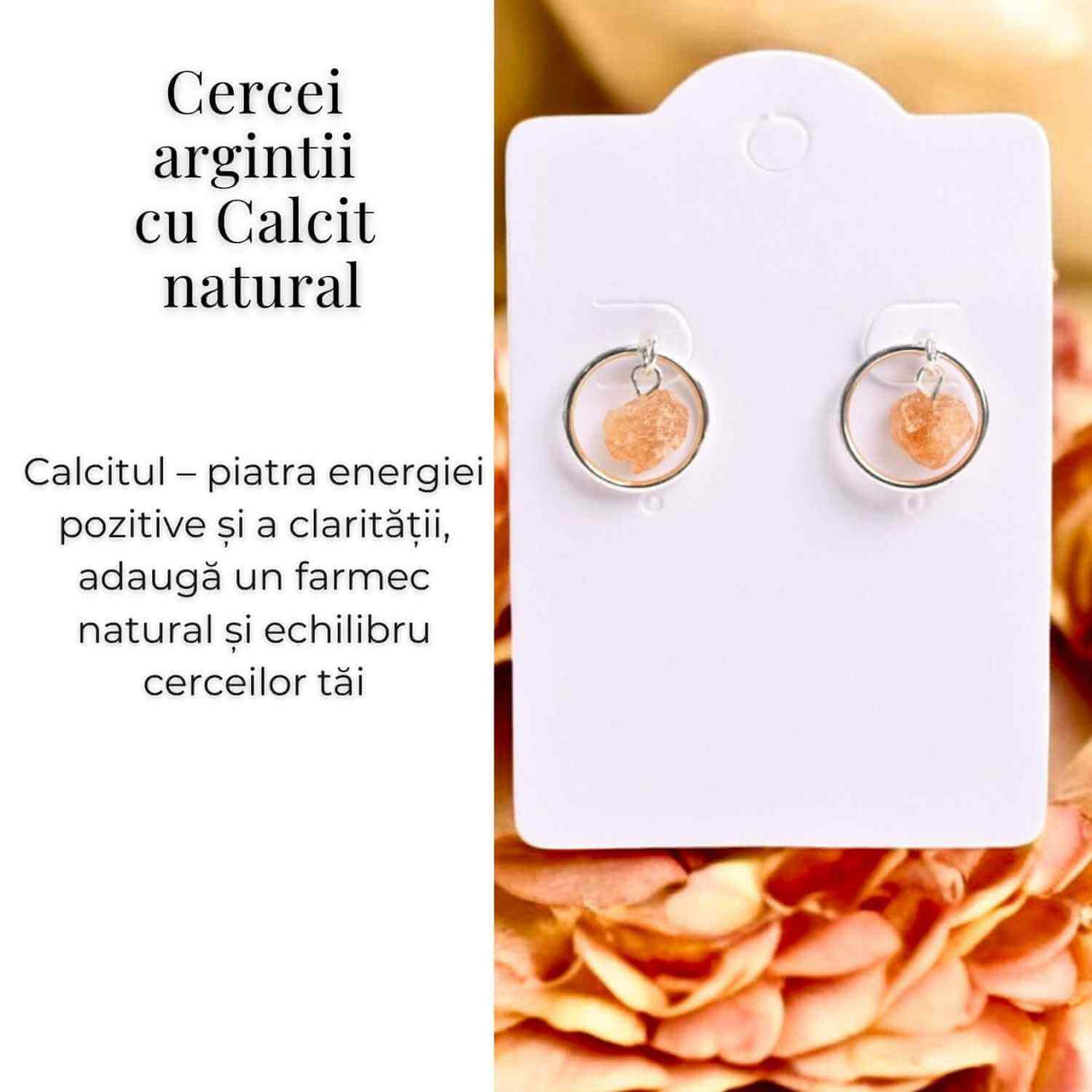 Cercei model sferic cu Calcit Brut – Energie Pozitiva si Echilibru