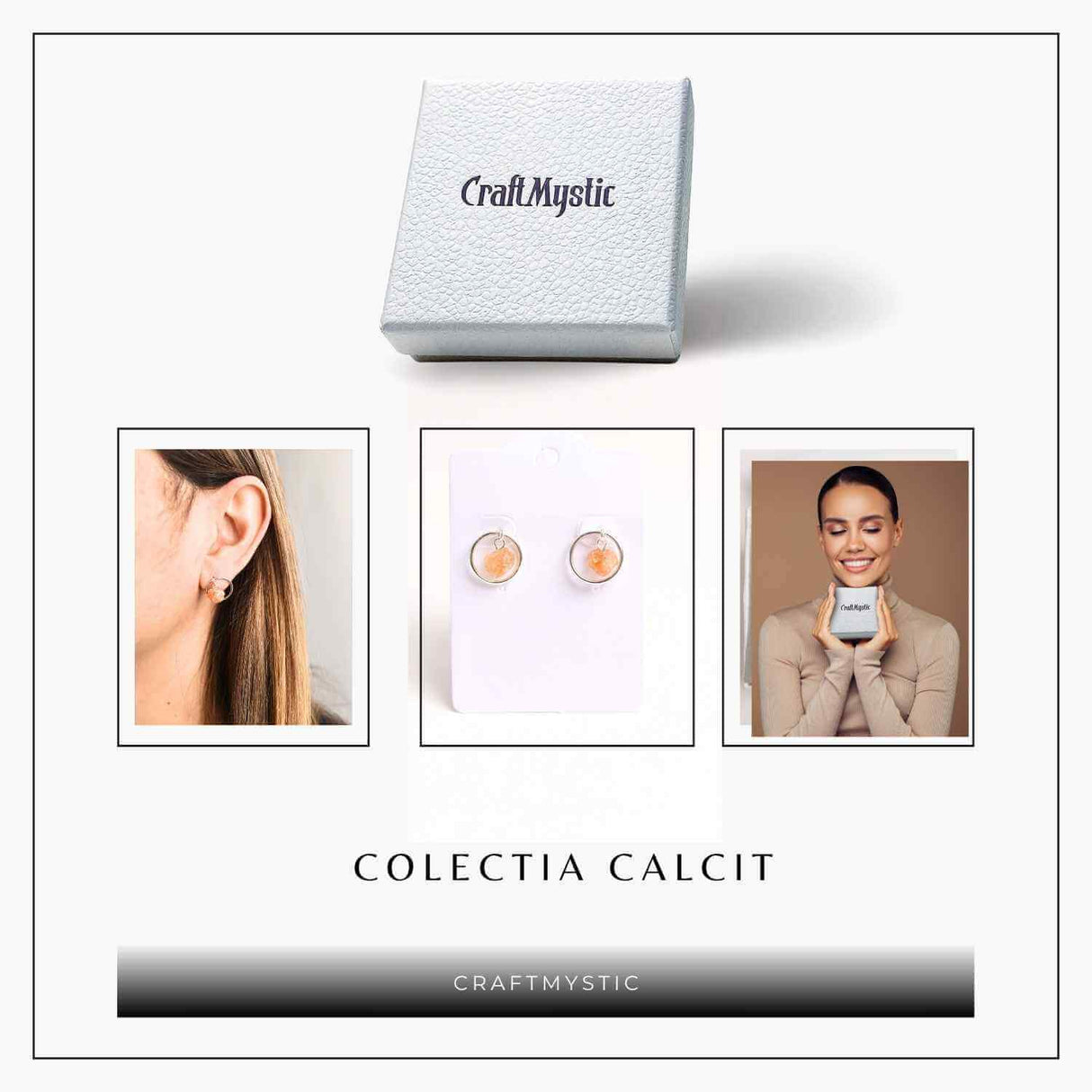 Cercei model sferic cu Calcit Brut – Energie Pozitiva si Echilibru