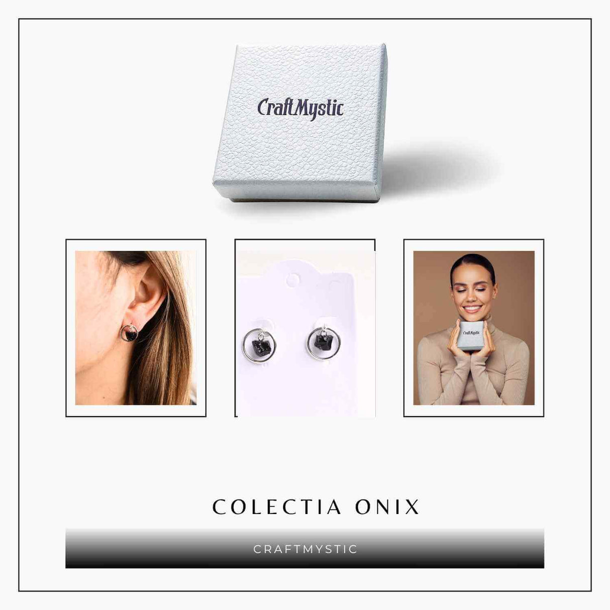 Cercei cu Onix Brut Sferic inchidere pe tija cu opritor – Protectie si Eleganta Naturala