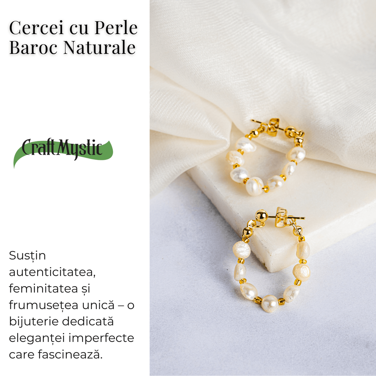 Imperfectiunea care fascineaza – Cercei cu perle baroc naturale