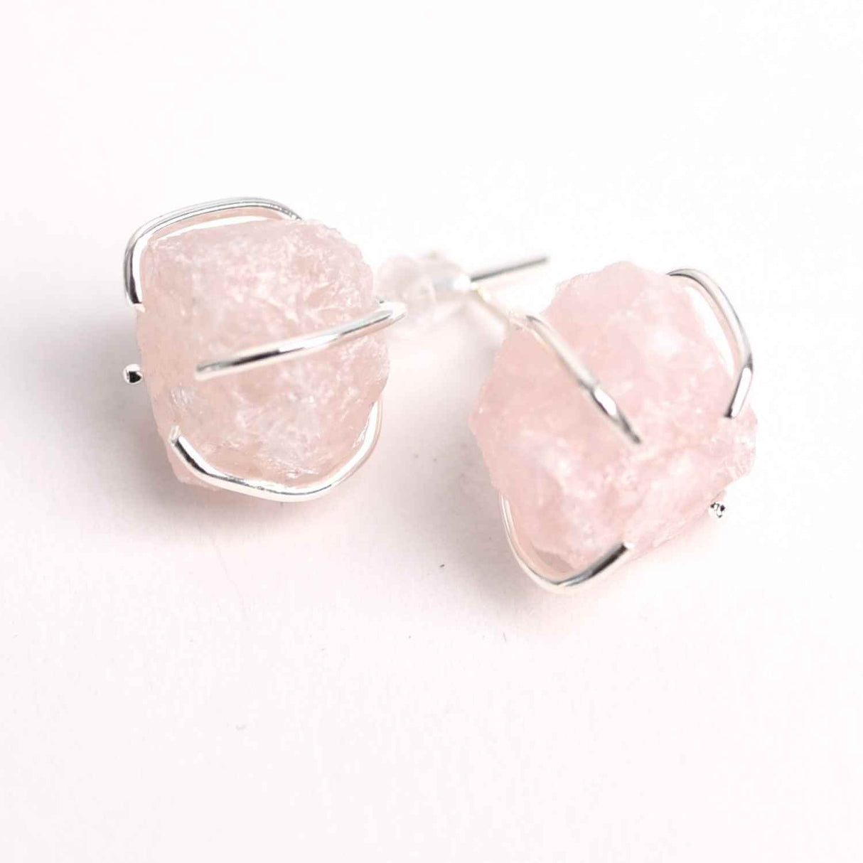 Cercei cu Cuart Roz Brut – Iubire si Vindecare Emotionala