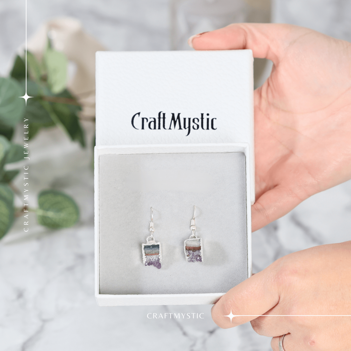 Cercei Argintii din Ametist Druzy Natural 15 mm