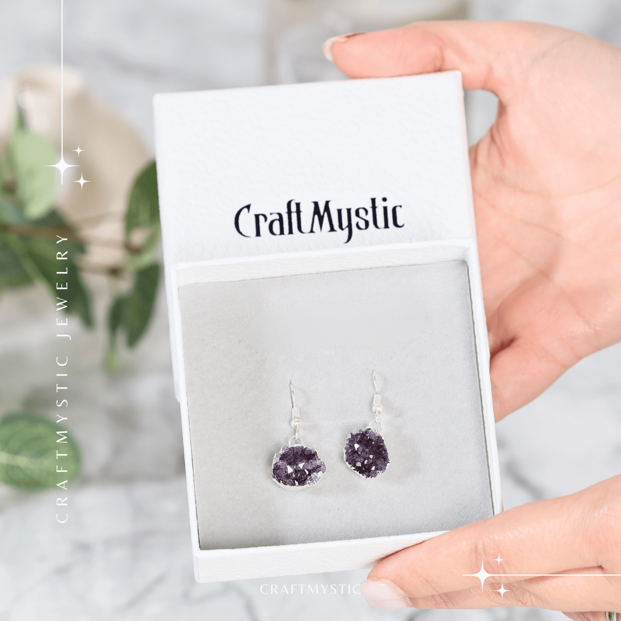 Cercei Argintii cu Ametist druzy