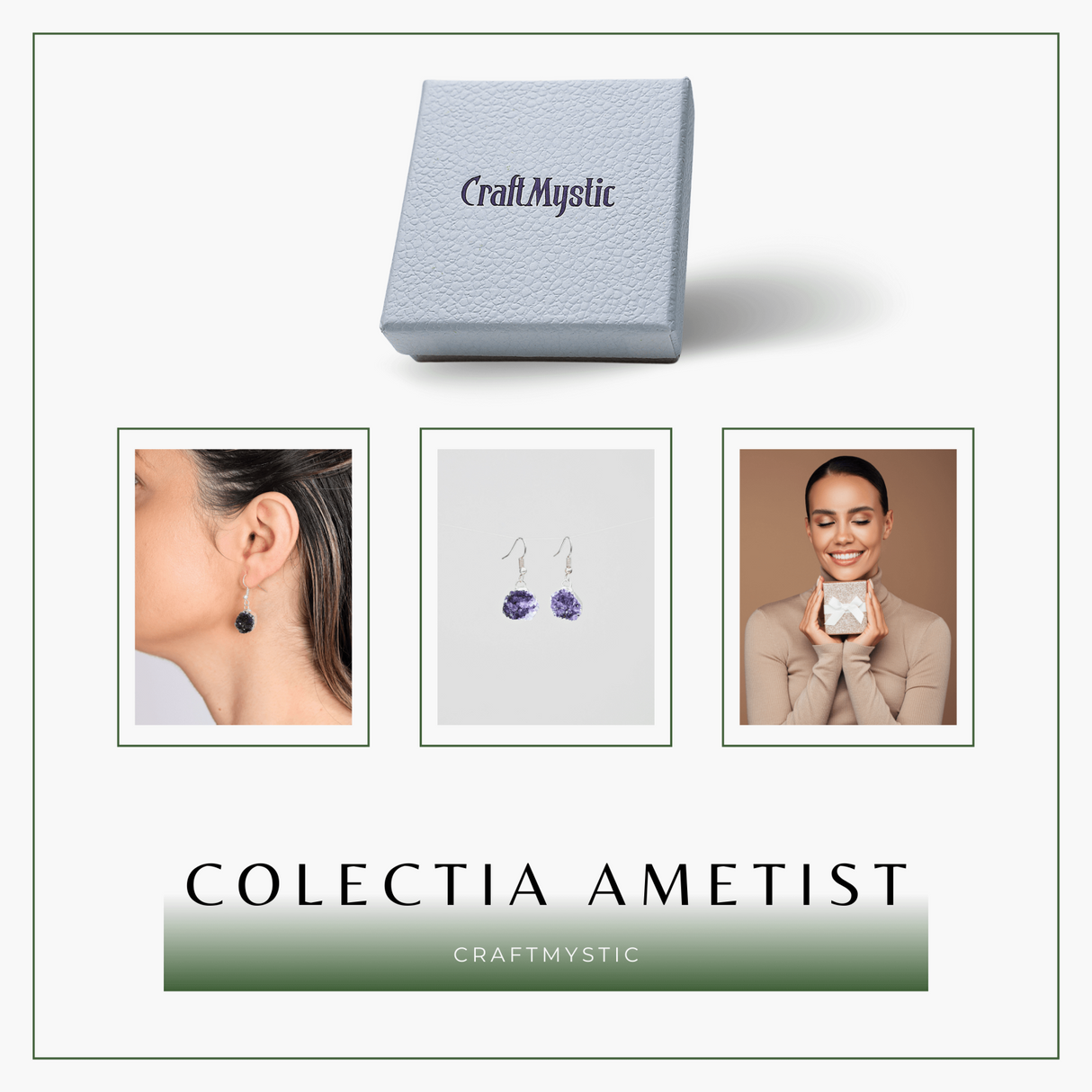 Cercei Argintii cu Ametist druzy