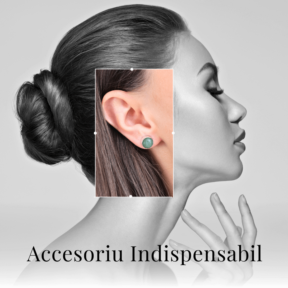 Cercei Eleganti cu Aventurin verde Natural, inchidere pe surub, pentru echilibru si noroc