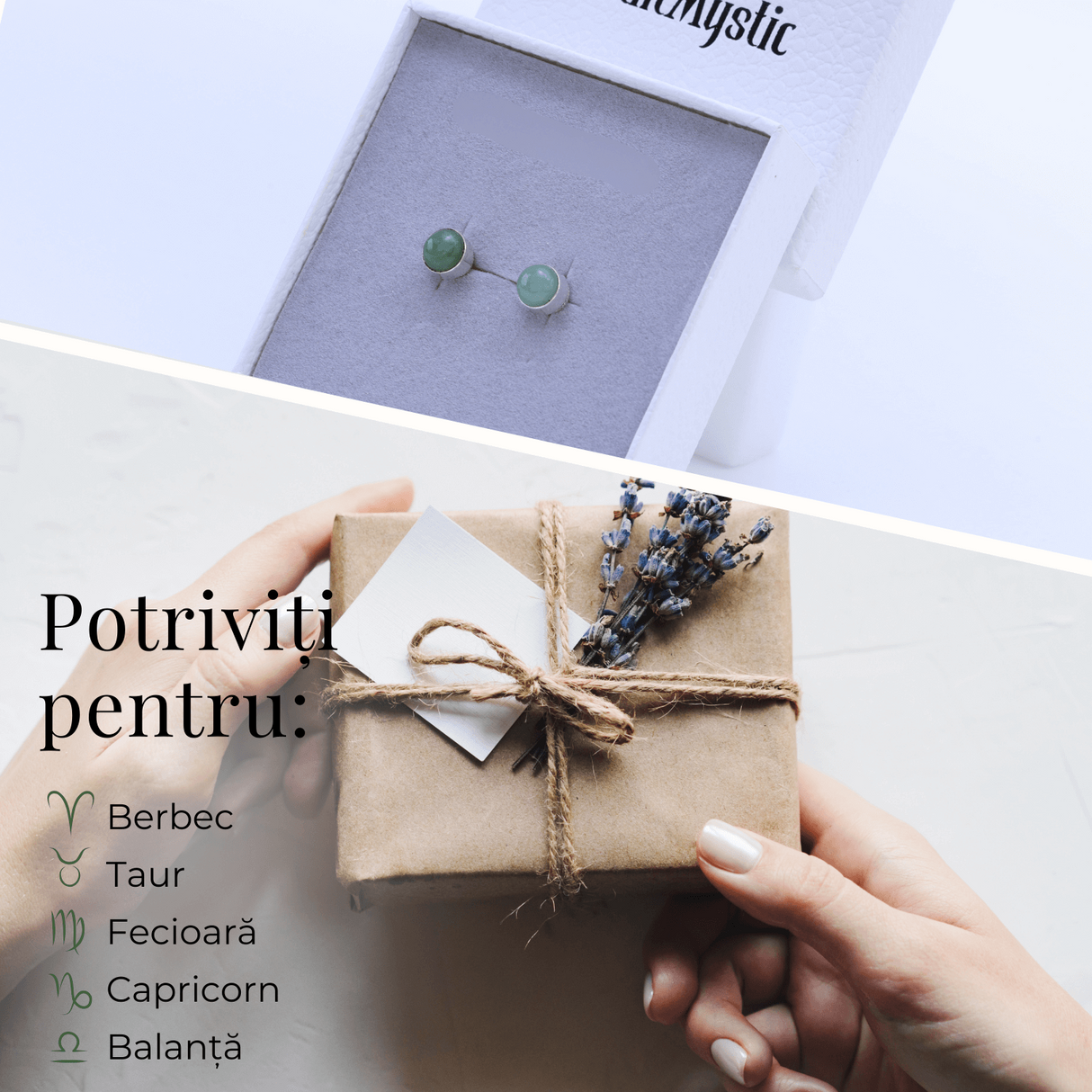 Cercei Eleganti cu Aventurin verde Natural, inchidere pe surub, pentru echilibru si noroc