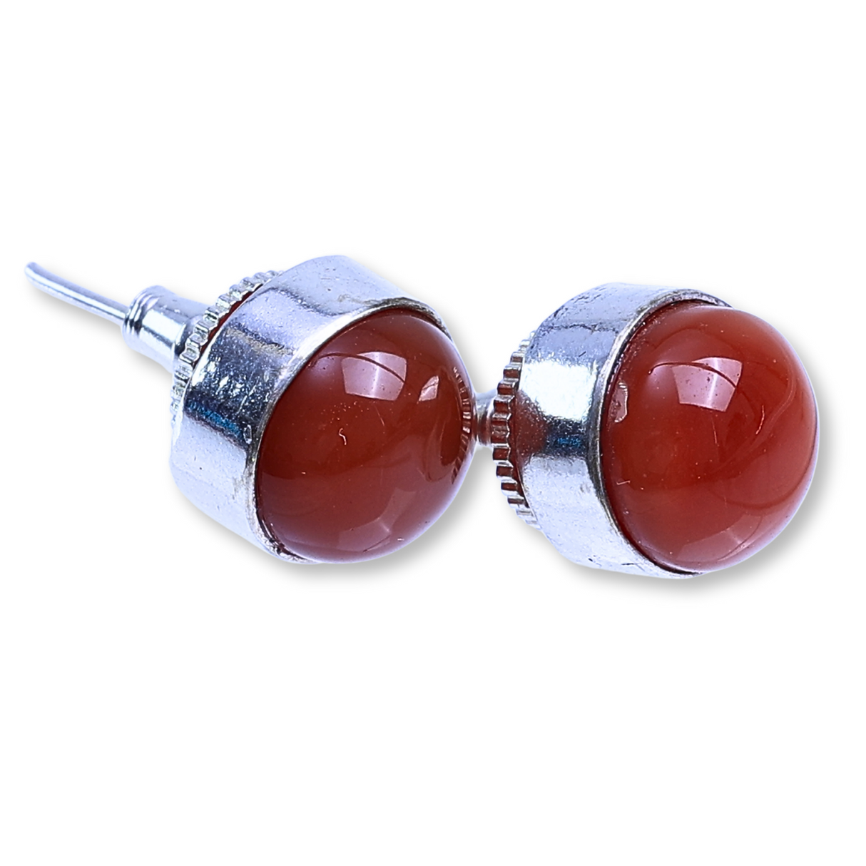 Cercei Eleganti cu Carneol Natural, inchidere pe surub, pentru energie si curaj
