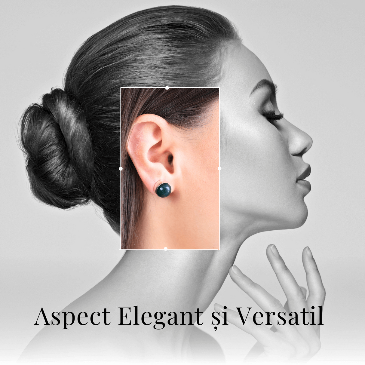 Cercei Eleganti cu Jad Verde, inchidere pe surub, pentru echilibru si protectie