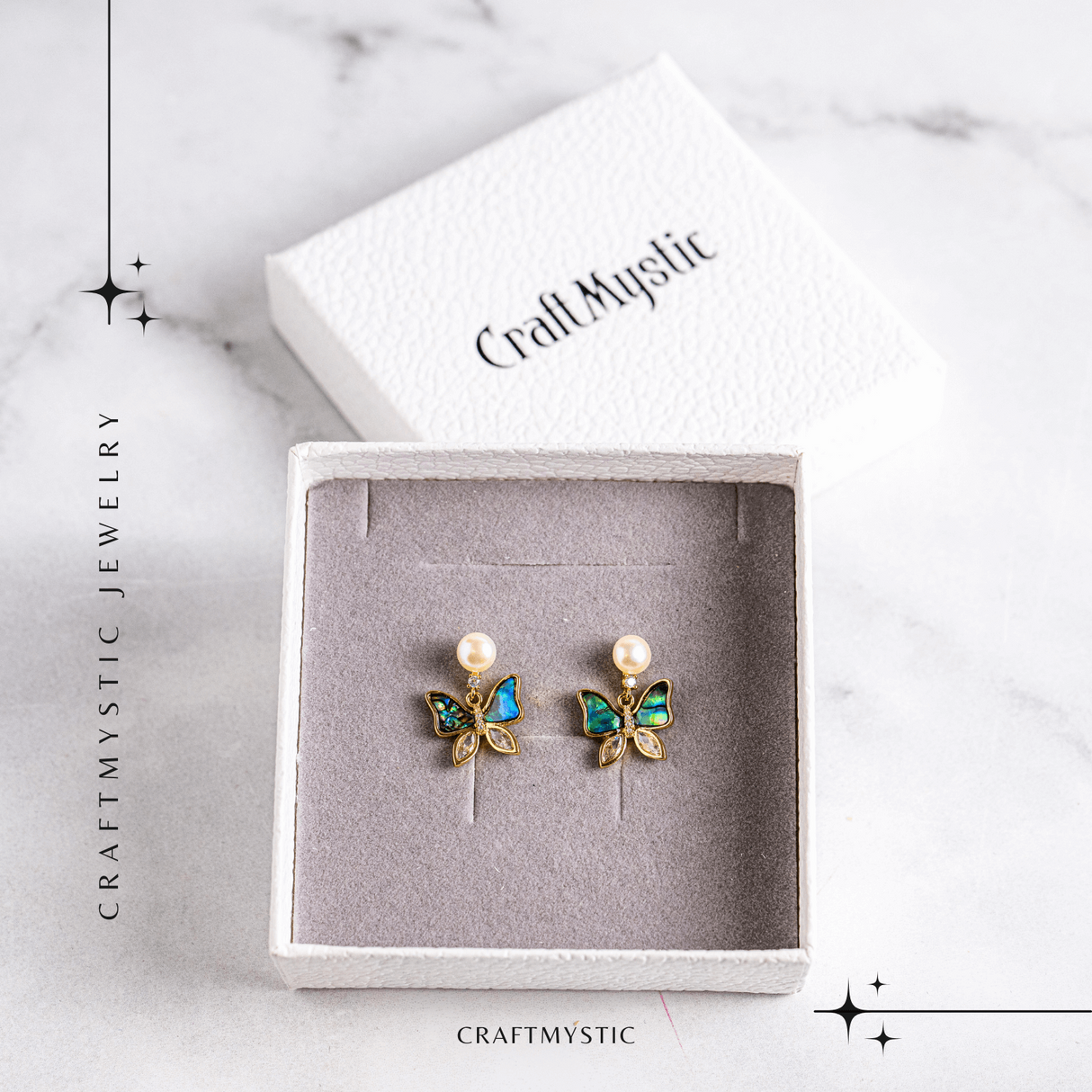 Cercei fluture cu perla naturala – Rafinament si renastere