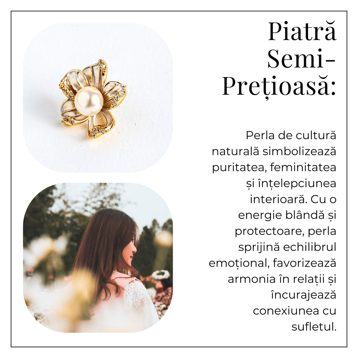 Floare de lumina – Cercei cu perla naturala si design floral