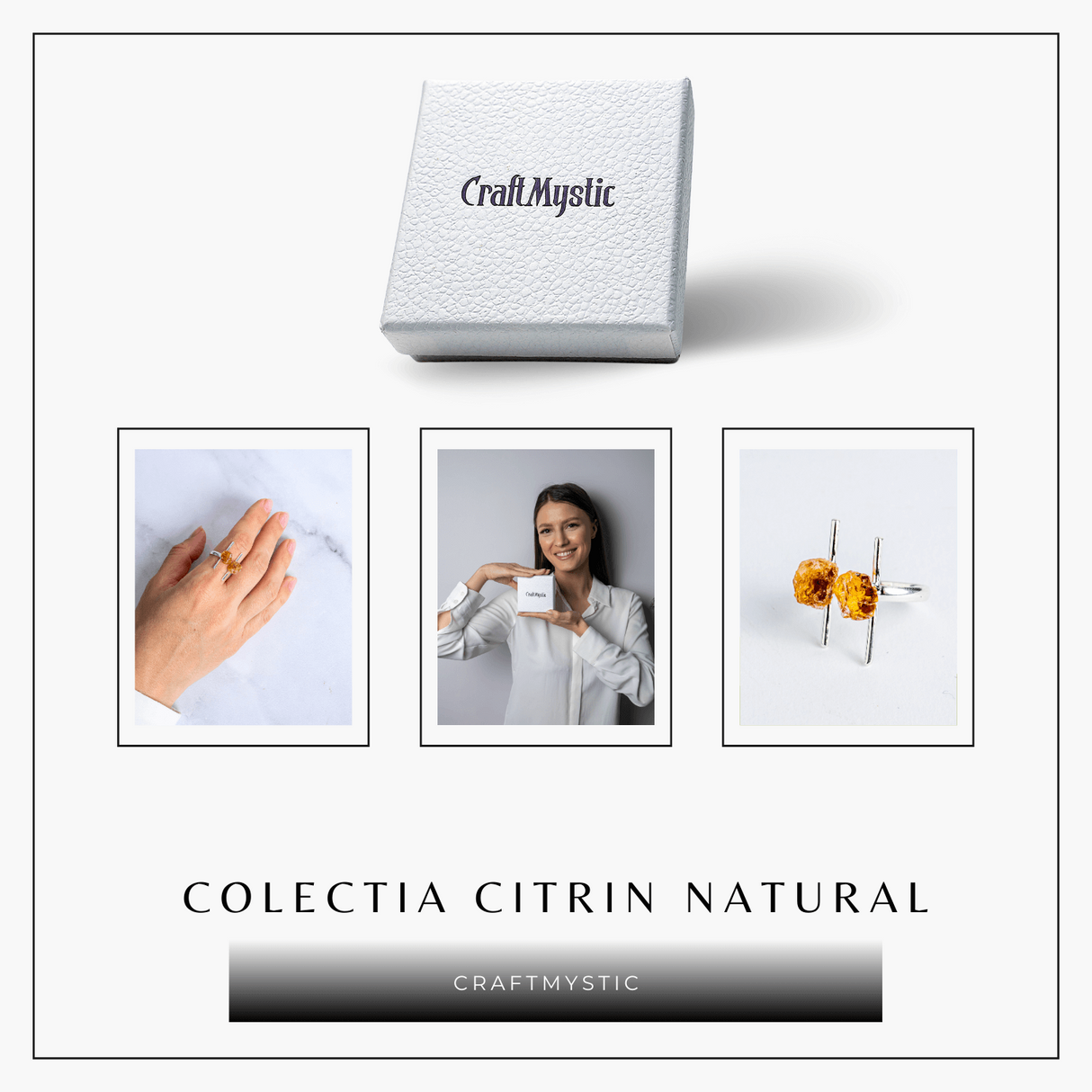 Talismanul succesului – Inel cu citrin brut, piatra prosperitatii