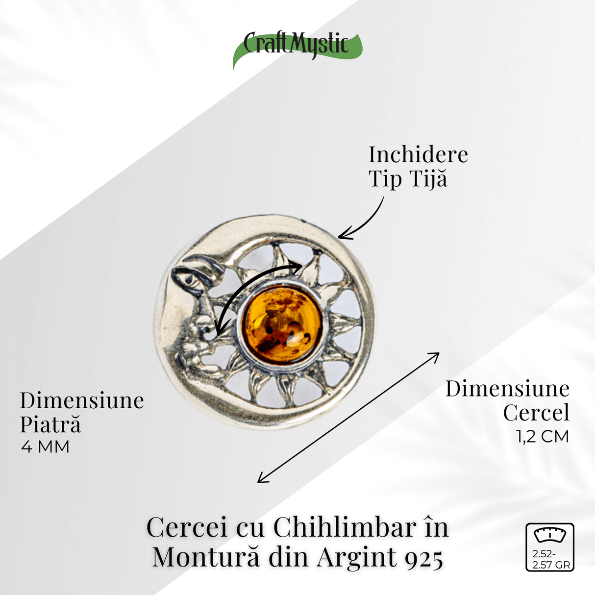 Cercei spirituali – Chihlimbarul care uneste energia si intuitia in montura argint 925