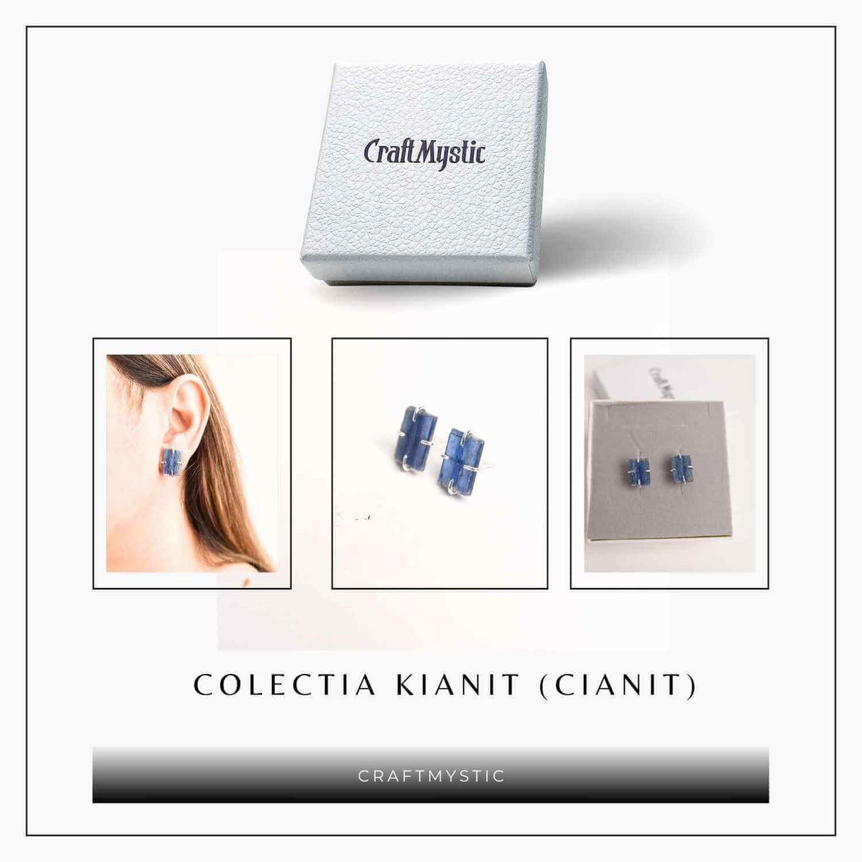 Cercei cu Kianit (Cianit) Albastru – Echilibru si Claritate Mentala