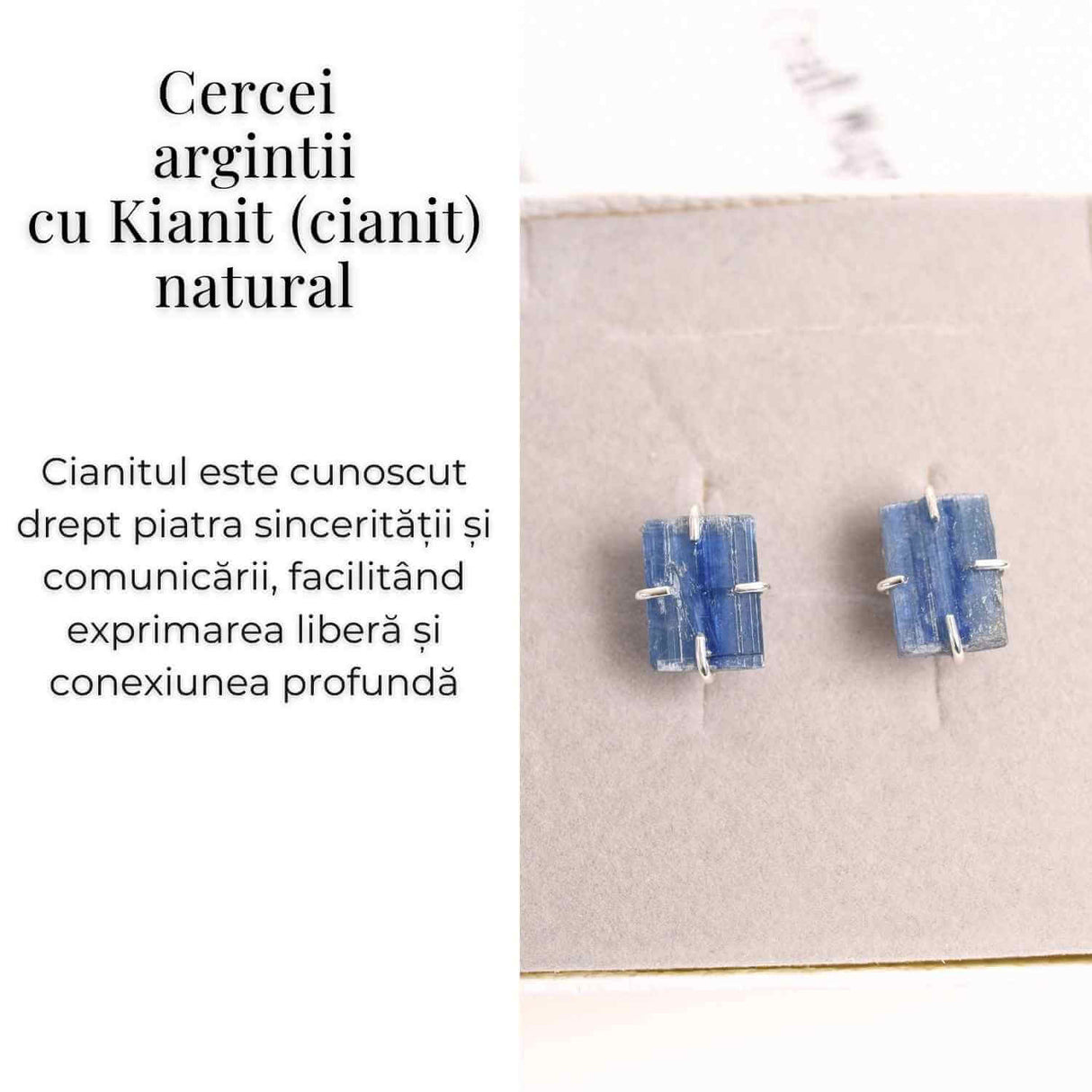 Cercei cu Kianit (Cianit) Albastru – Echilibru si Claritate Mentala