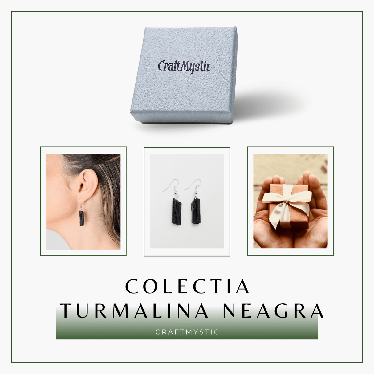 Cercei Argintii cu Turmalina Neagra Bruta 20-25mm