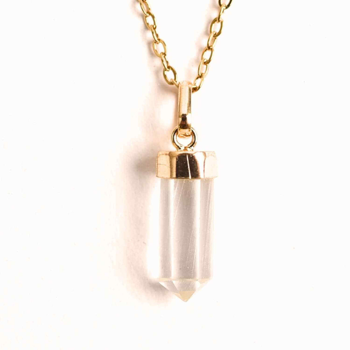 Claritate Mentala si Purificare – Colier din Argint 925 Placat cu Aur 18K cu Cuart de Stanca