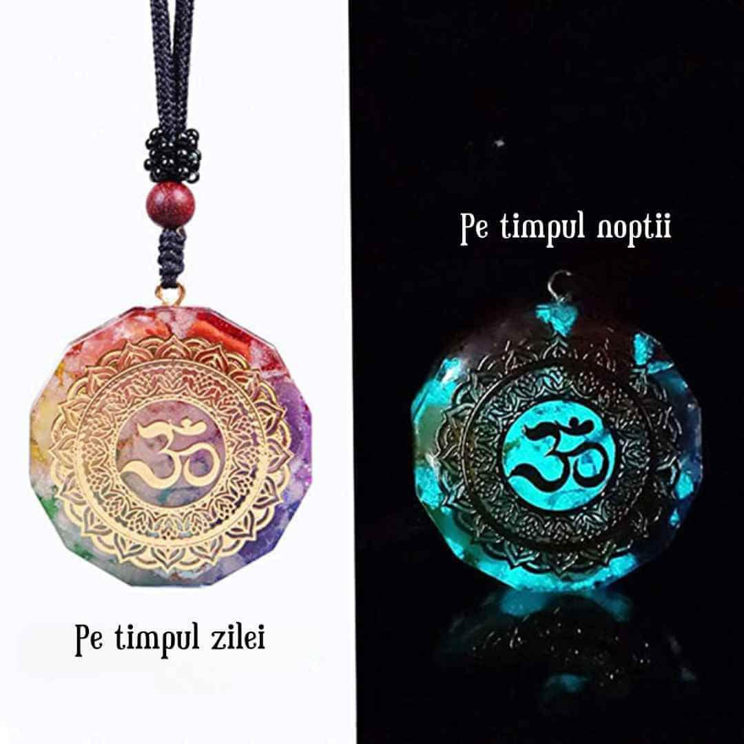 Pandantiv orgonit pentru curatarea si activarea chakrelor cu cristale bionizate Realizat manual