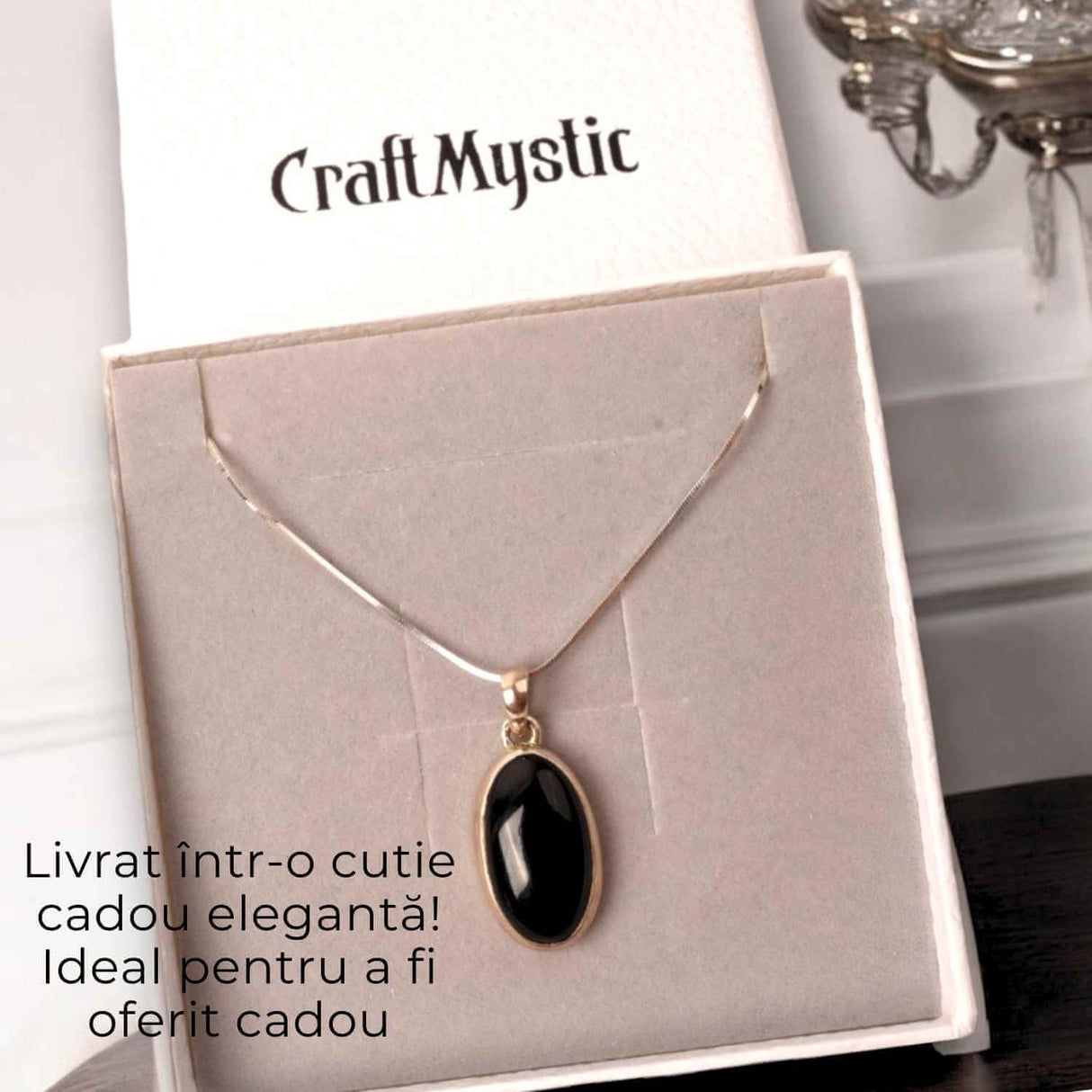 Colier argint 925 cu Onix Negru - Protectie si Eleganta