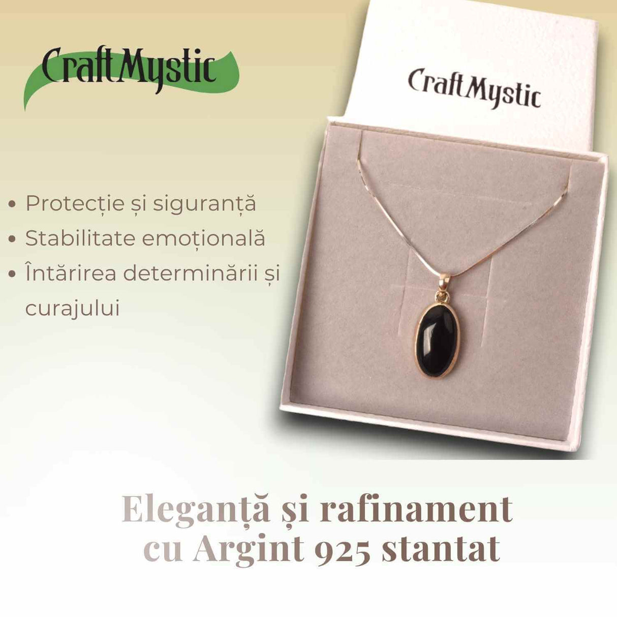 Colier argint 925 cu Onix Negru - Protectie si Eleganta