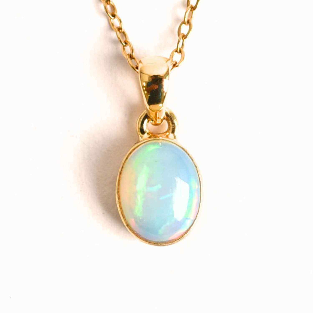 Colier Argint 925 Aur 18K cu Opal Etiopian – Claritate si Intuitie