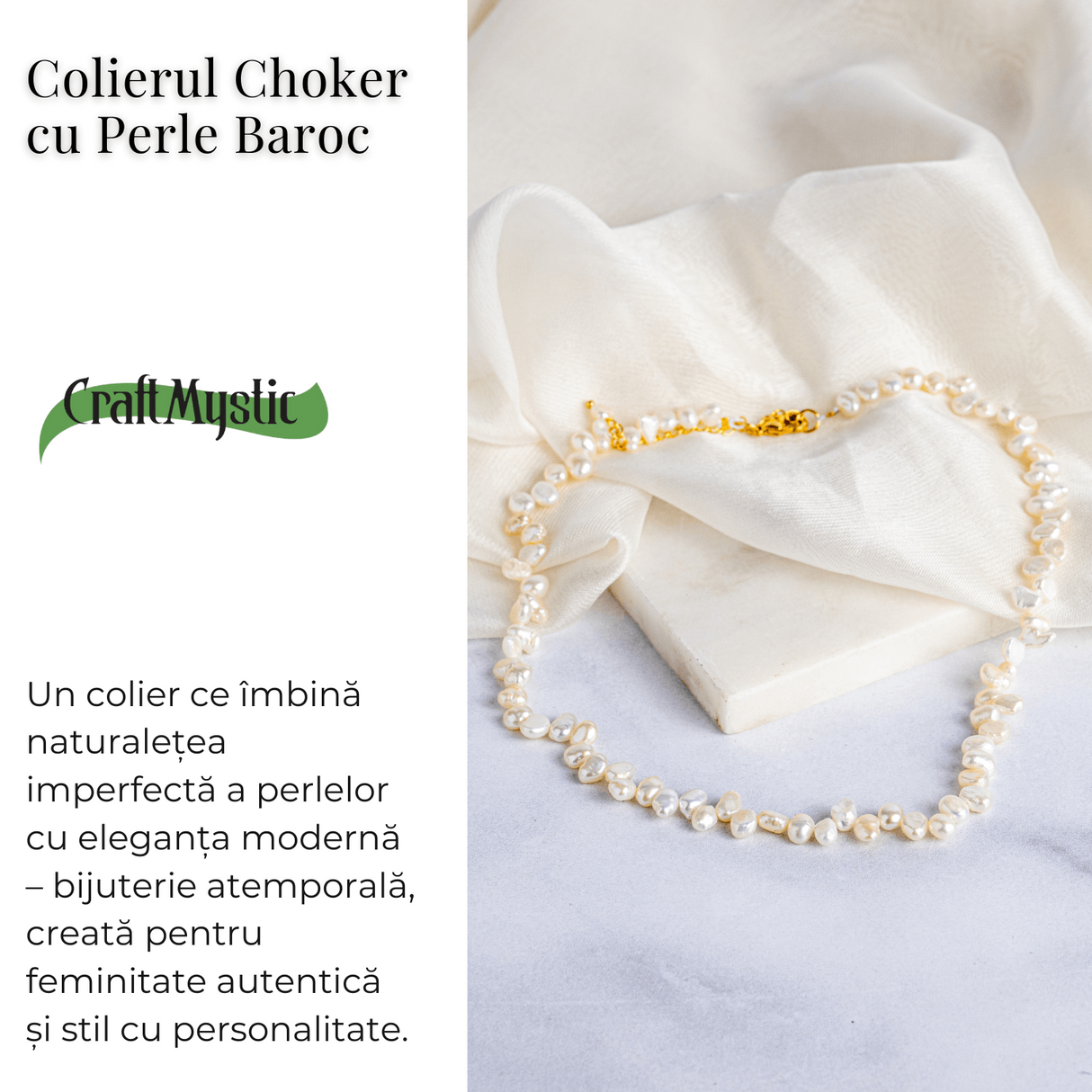 Colier choker cu perle design baroc – Eleganta naturala, mereu la moda