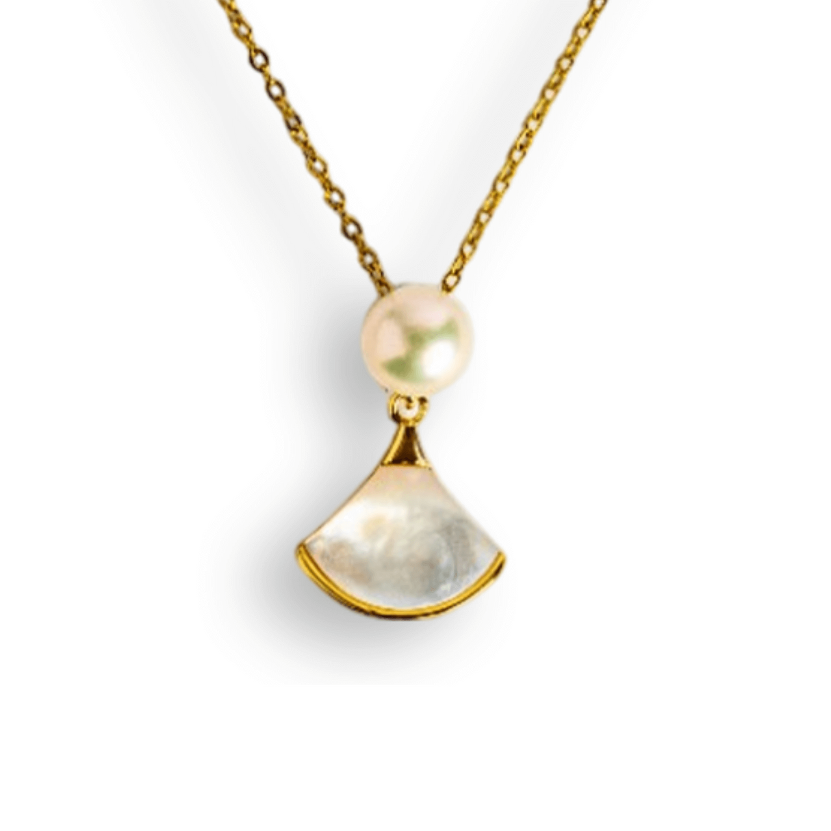 Poarta linistea interioara – Colier cu perla de cultura si scoica naturala