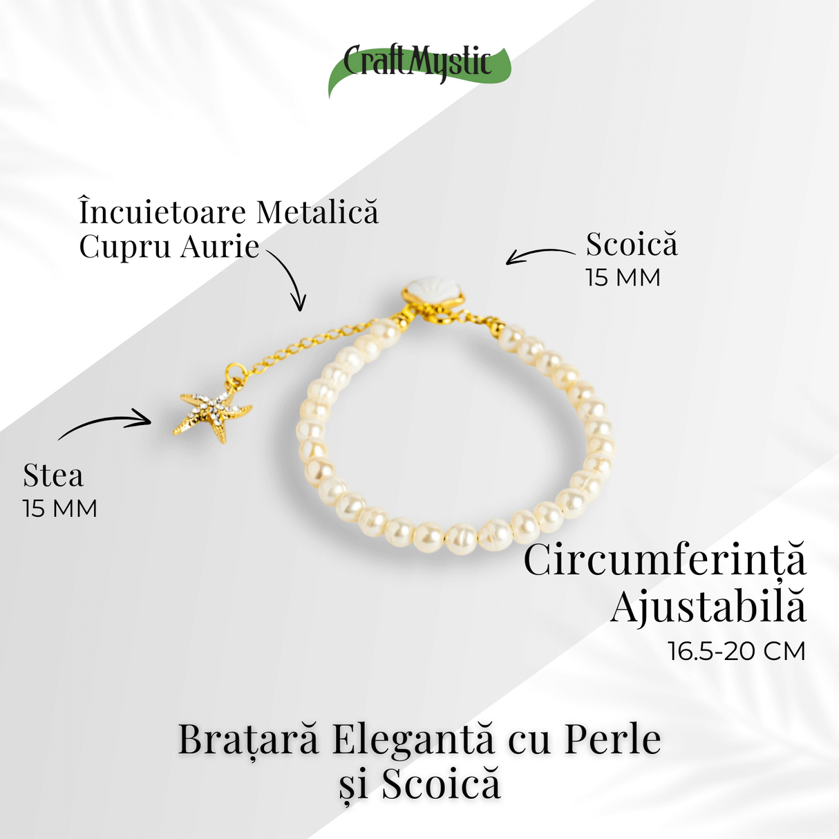 Bratara eleganta cu perle si scoica – Inspirata din adancurile oceanului