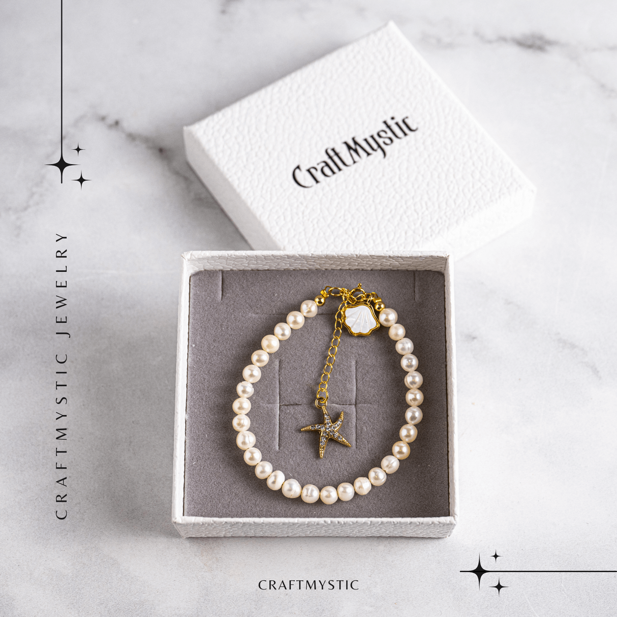 Bratara eleganta cu perle si scoica – Inspirata din adancurile oceanului