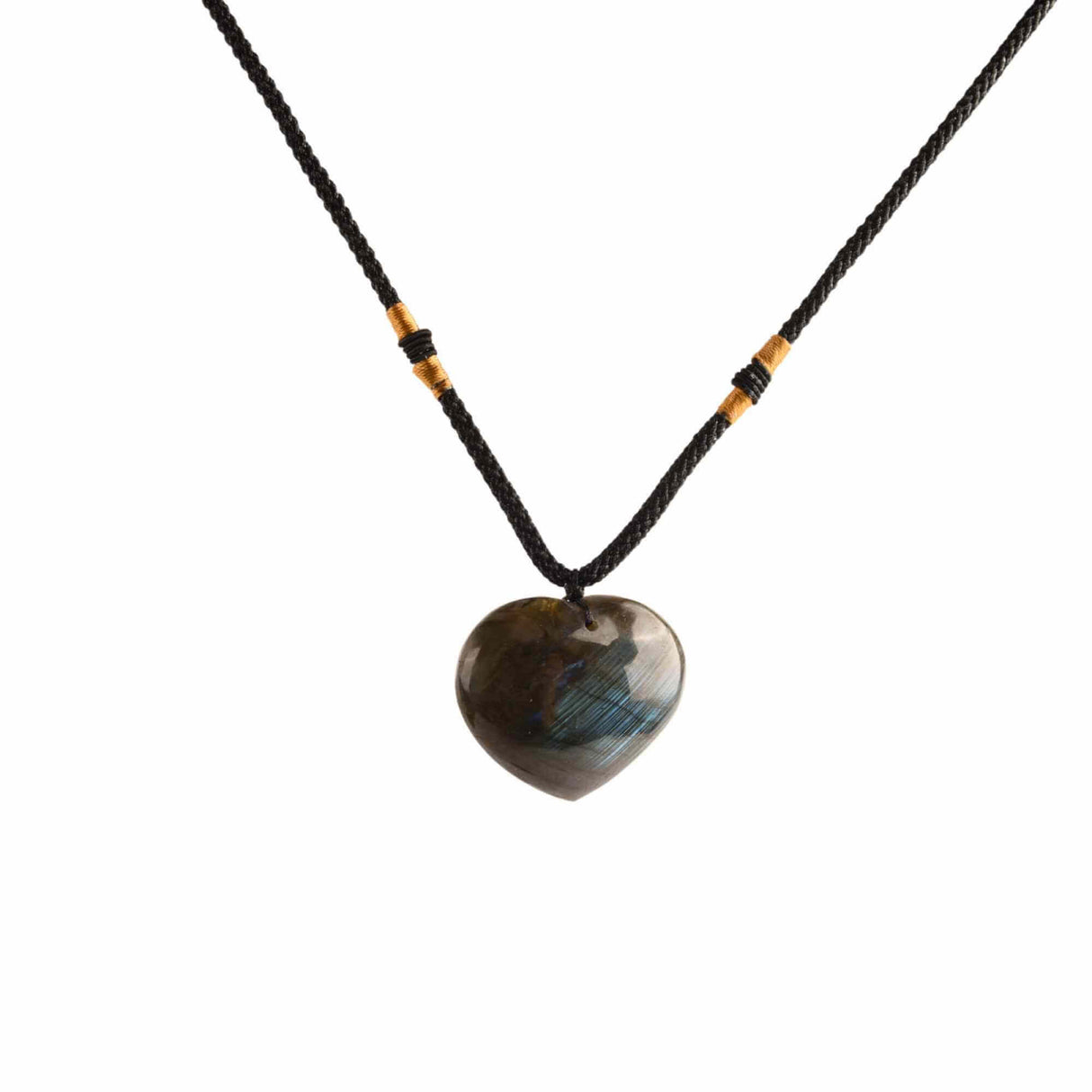 Colier cu cristal Labradorit in forma de inima – o piatra semipretioasa pentru meditatie, intuitie, imaginatie