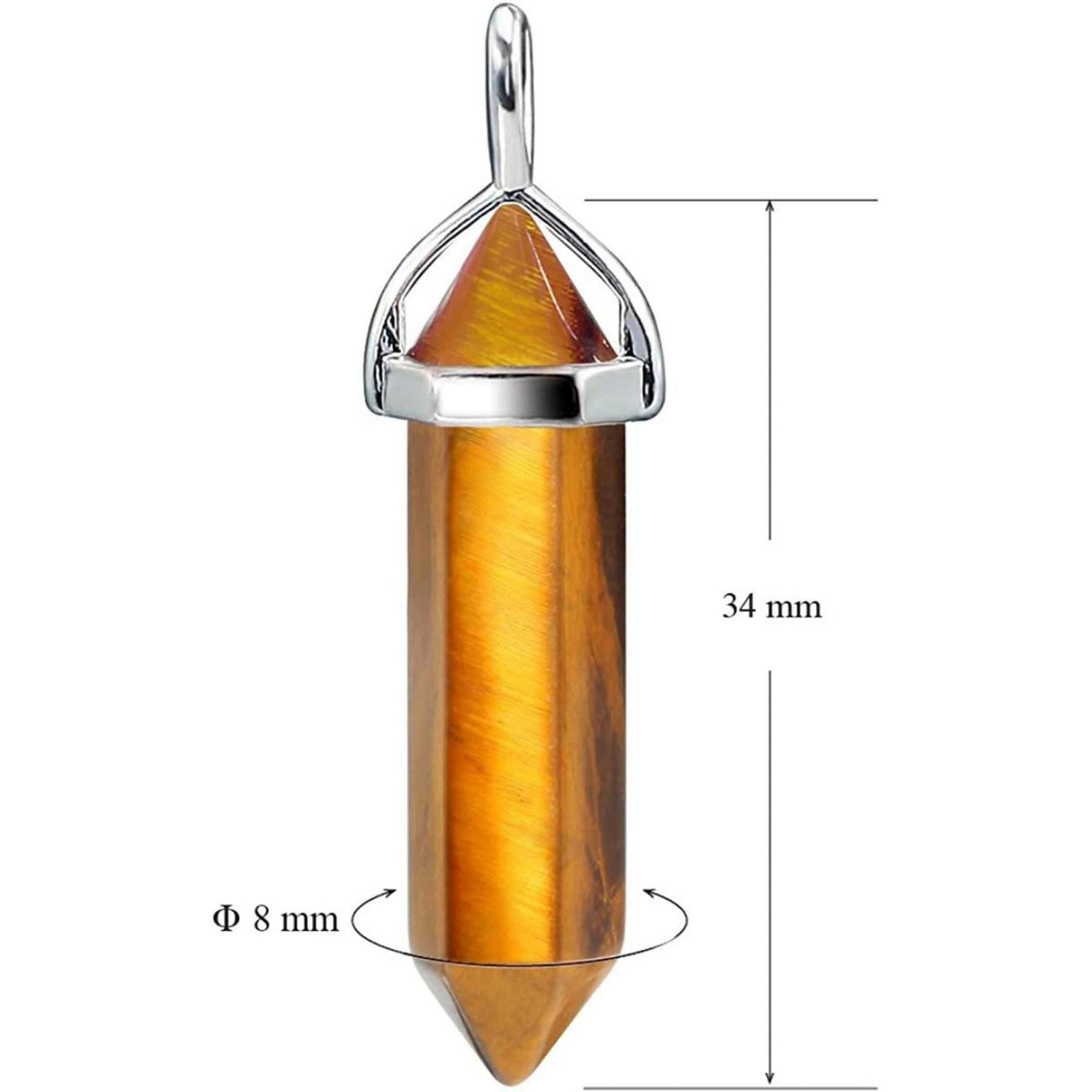 Colier cu pandantiv hexagonal din cristal ochi de tigru - O piatra semipretioasa care reprezinta protectie si ajuta la vindecarea energiei spirituale