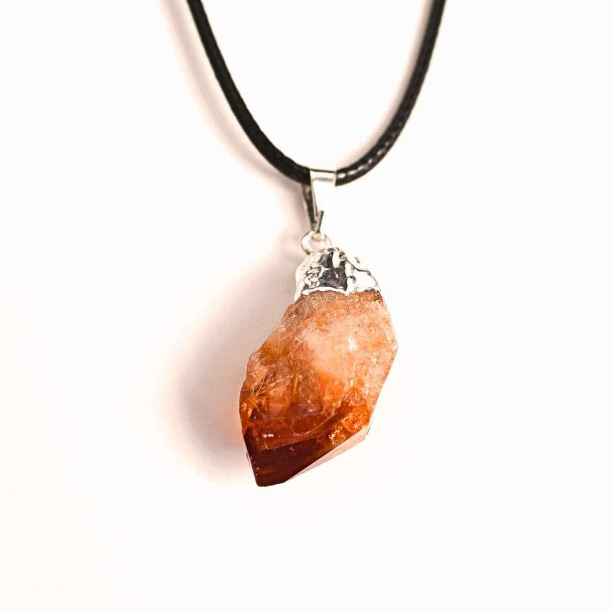 Colier cu pandantiv varf Citrin argintiu – Energie si Prosperitate