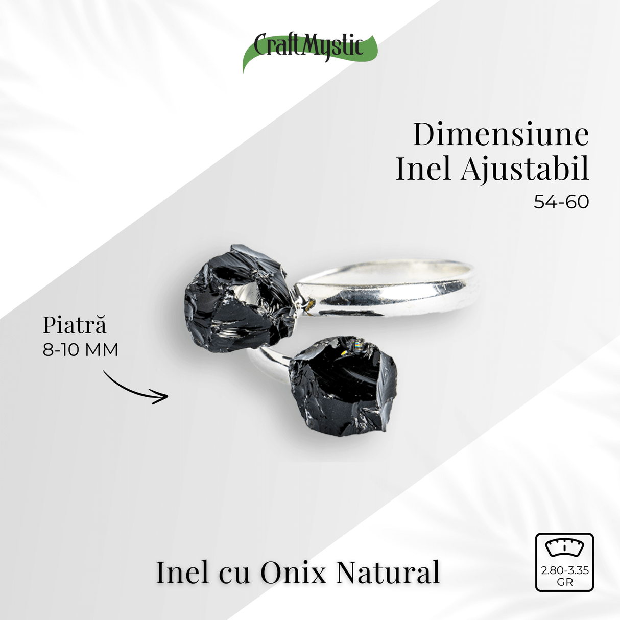 Simplitate cu vibratie puternica – Inel din dublu onix natural