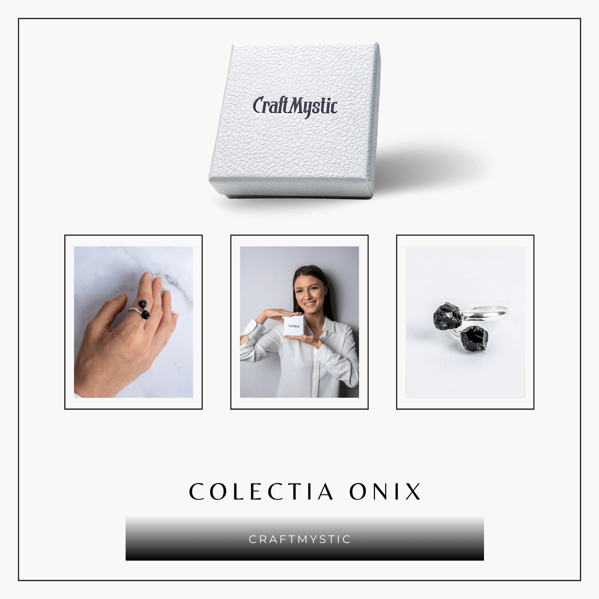 Simplitate cu vibratie puternica – Inel din dublu onix natural