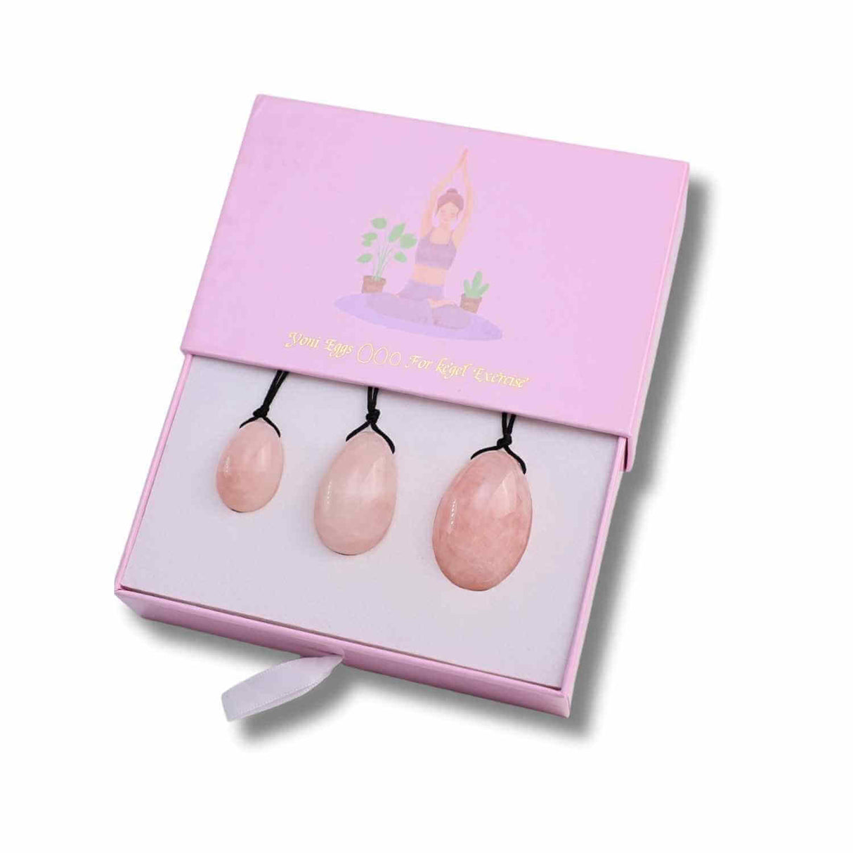 Set 3 Oua Yoni din Cuart Roz – Echilibru și Forță Interioară