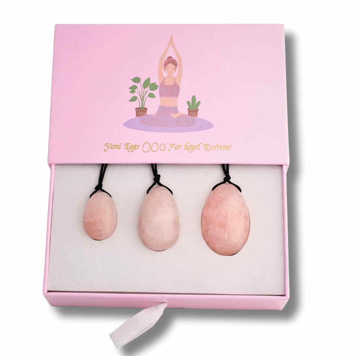 Set 3 Oua Yoni din Cuart Roz – Echilibru și Forță Interioară