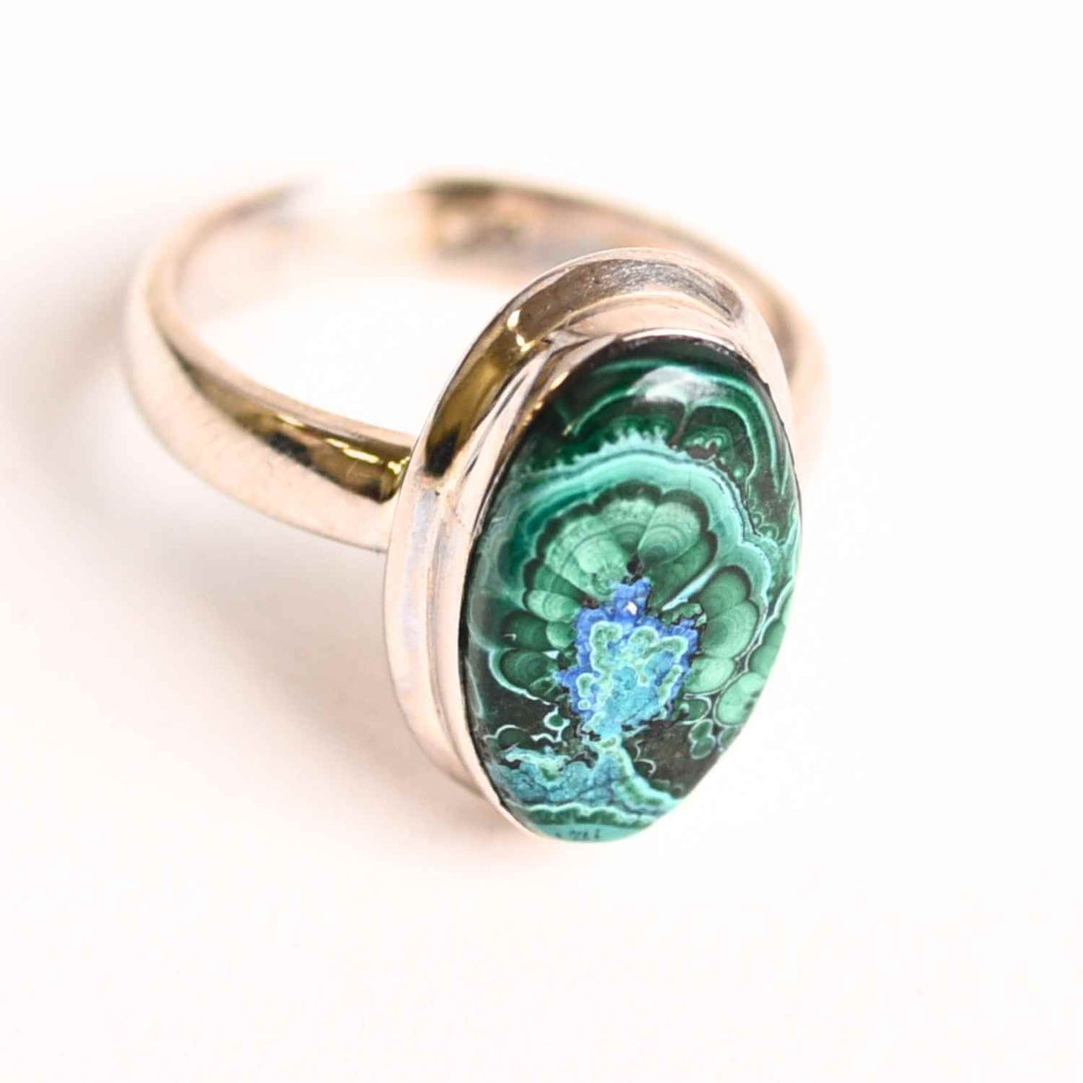 Inel Malachit si Crisocola montura Argint 925 - Protectie si echilibru emotional