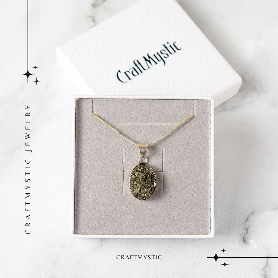 Colier Pirita Ovala – Protectie si Energie Pozitiva