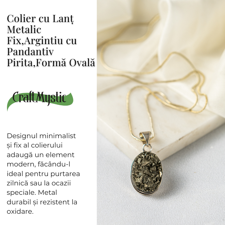 Colier Pirita Ovala – Protectie si Energie Pozitiva