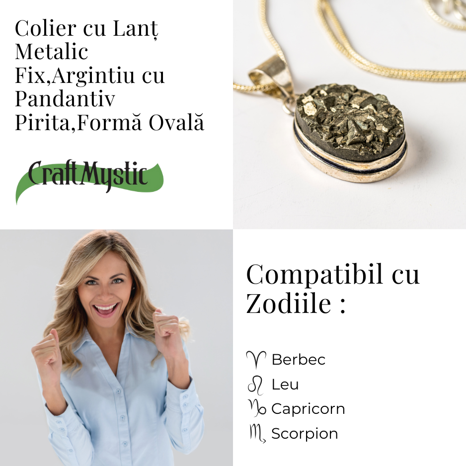 Colier Pirita Ovala – Protectie si Energie Pozitiva