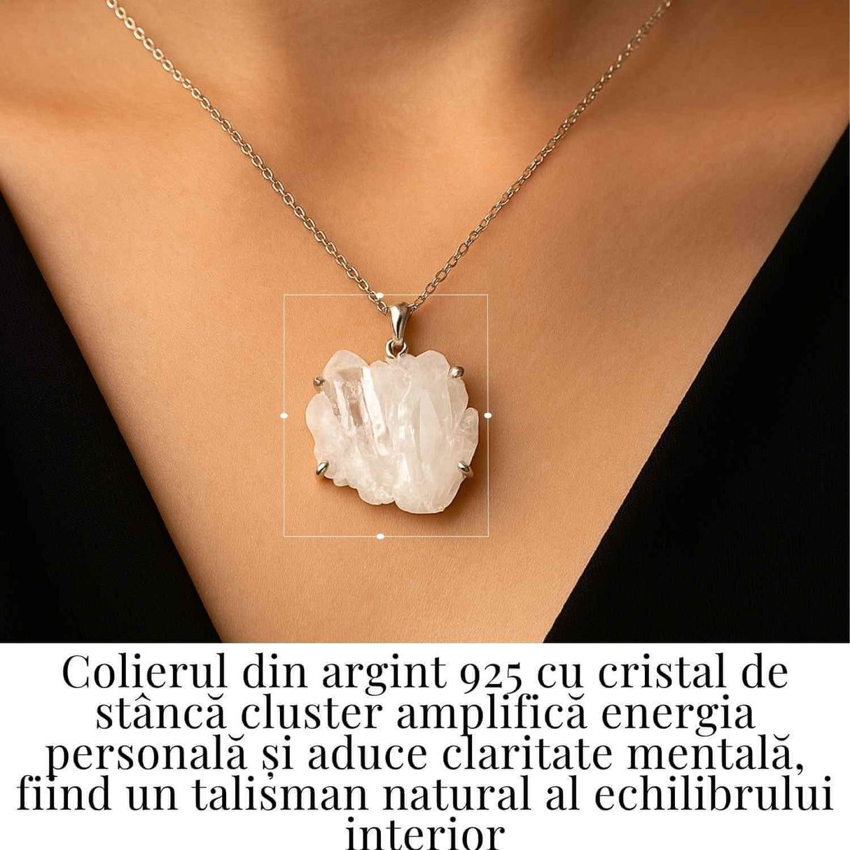 Claritate si Echilibru Zilnic – Colier Cristal de Stanca si Argint 925