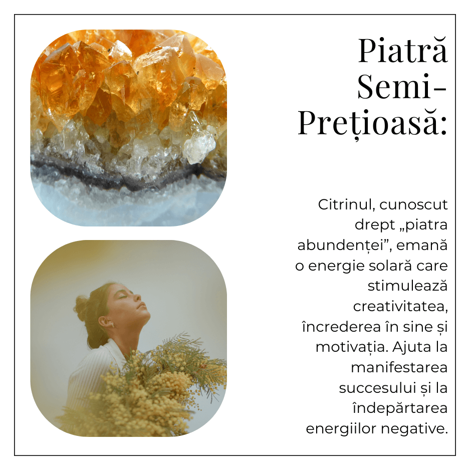 Colier auriu cu Citrin Brut – Prosperitate si Energie Pozitiva