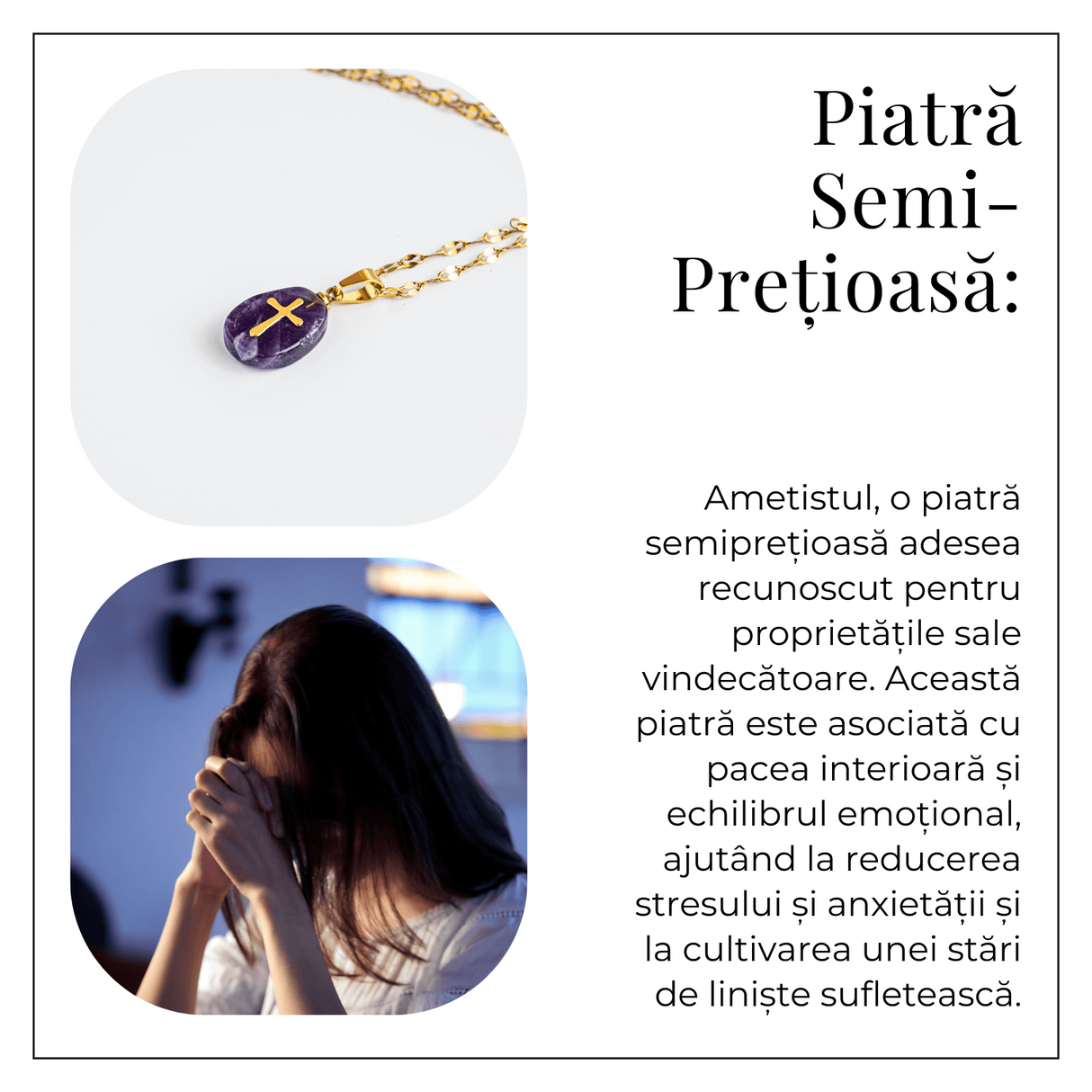 Bijuterie pentru Claritate si Conectare Divina – Colier Cruce cu Ametist